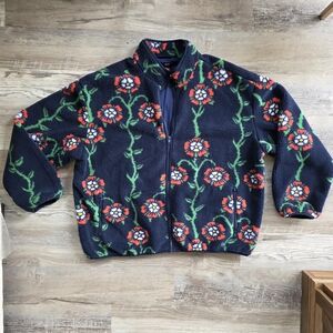Rowing Blazers x Target Rose Print Fleece Zip Up Jacket Navy Blue Size Men's XXL